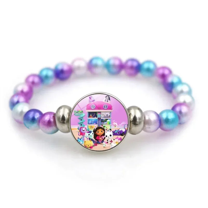 Gabby Dollhouse Bracelet Fashion Beaded Wristband Cartoon Anime Jewelry Accessories Kids Girls Boys Birthday Baby Shower Gifts