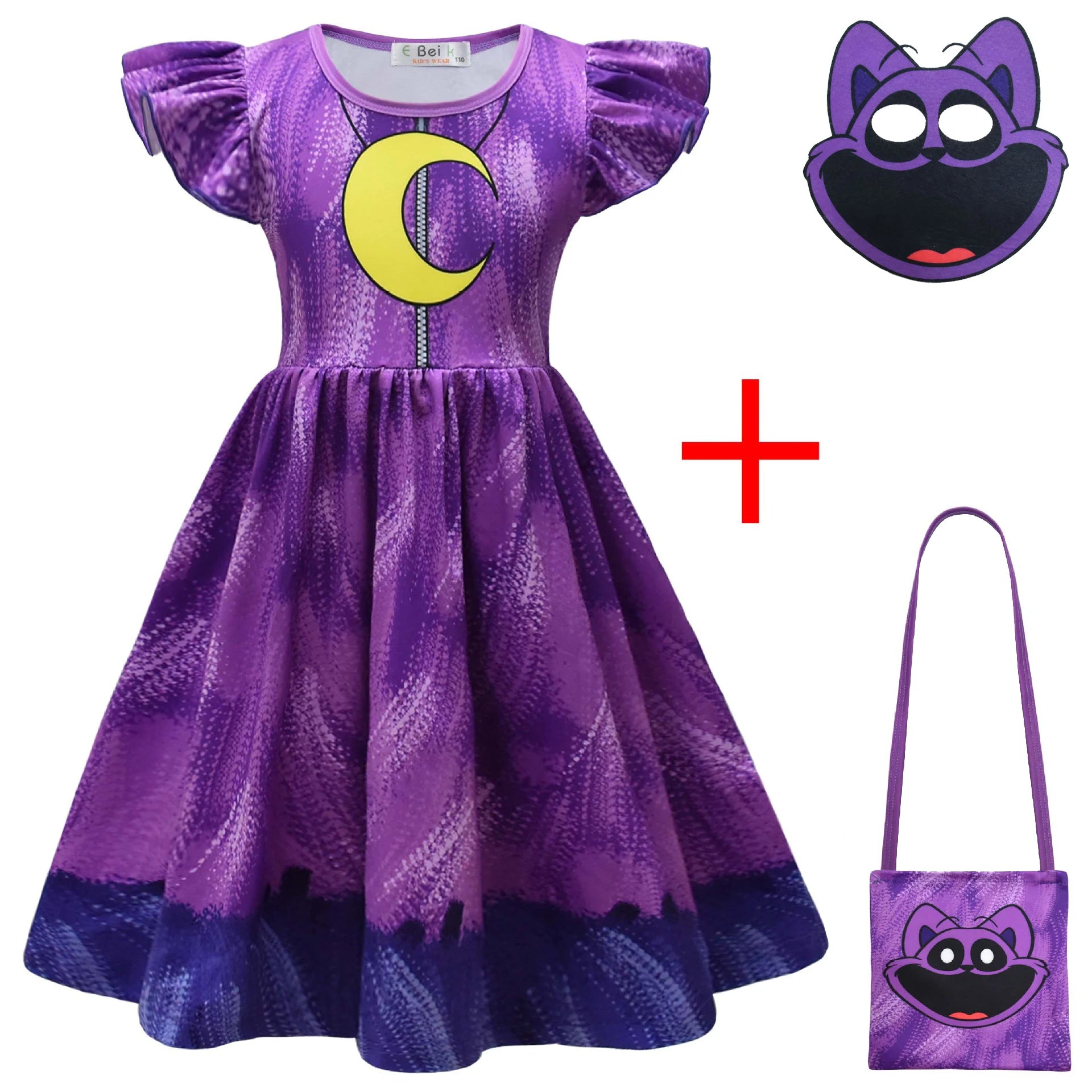 Girls Catnap Dress Cartoon Smiling Critters Cosplay Costume Kids Clothes Dogday Princess Dresses Fashion Birthday Vestidos Gift