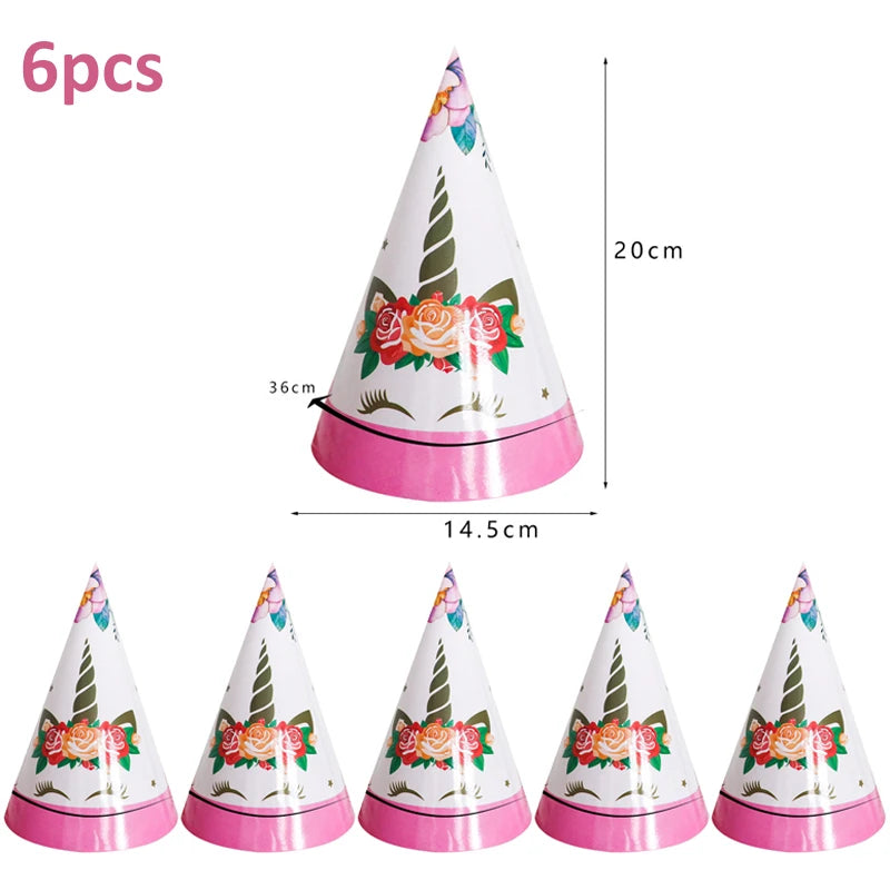Unicorn Decoration For Birthday Girl Happy Birthday Unicorn Them Deco Kit Tableware Background Banner Balloons Supplies For Kids