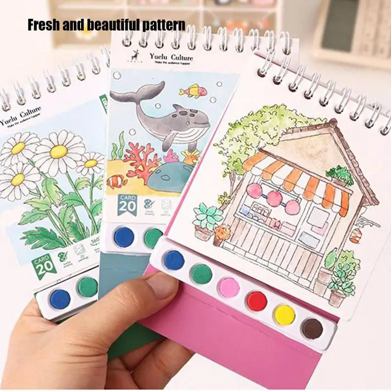 Coloring Book 20 Pages Portable Watercolor Coloring Book Kindergarten Colored Graffiti Enlightenment Note Picture Book