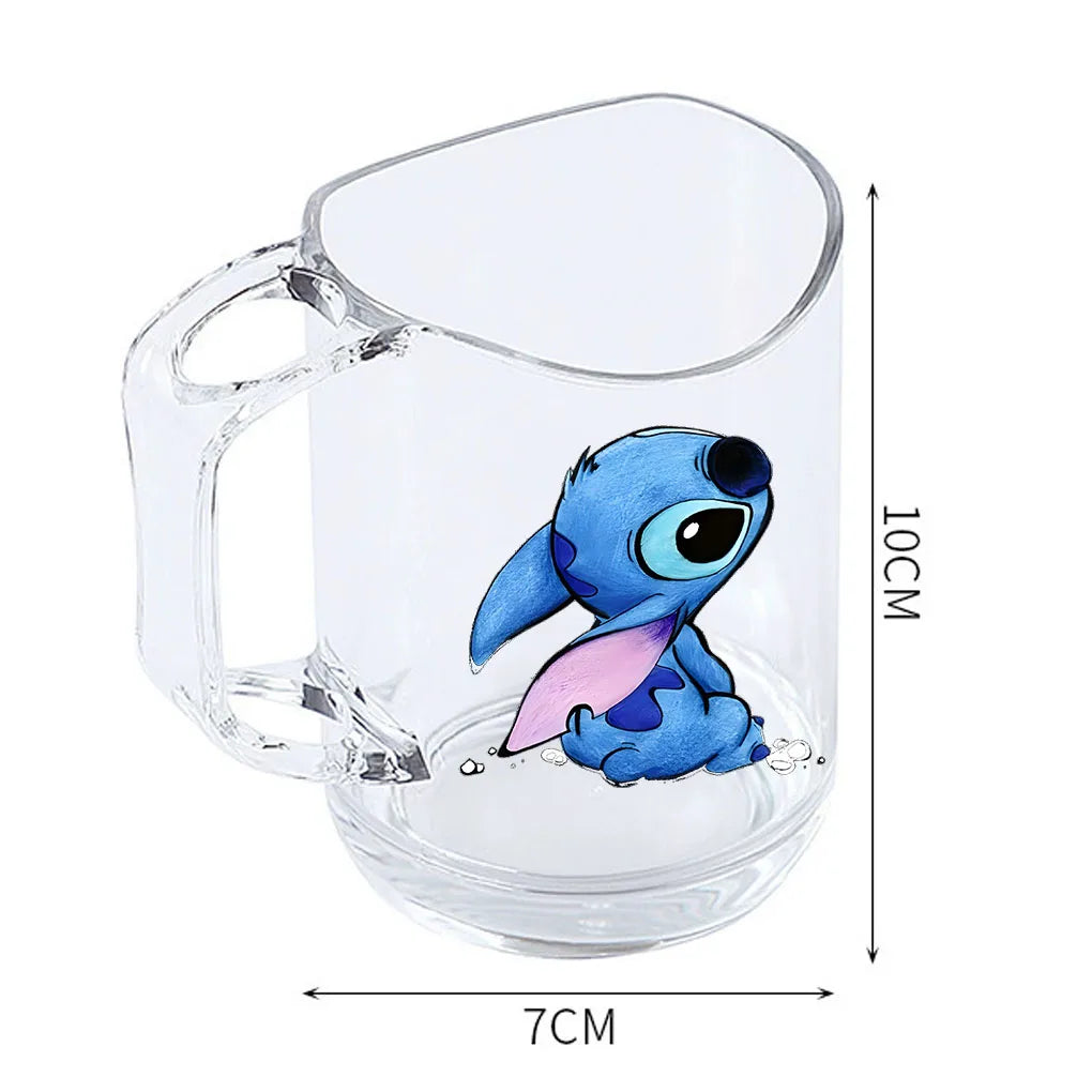 Stitch Lilo and Stitch animation peripheral cartoon printed transparent resin mouthwash and toothbrush cup anti-fall water cup