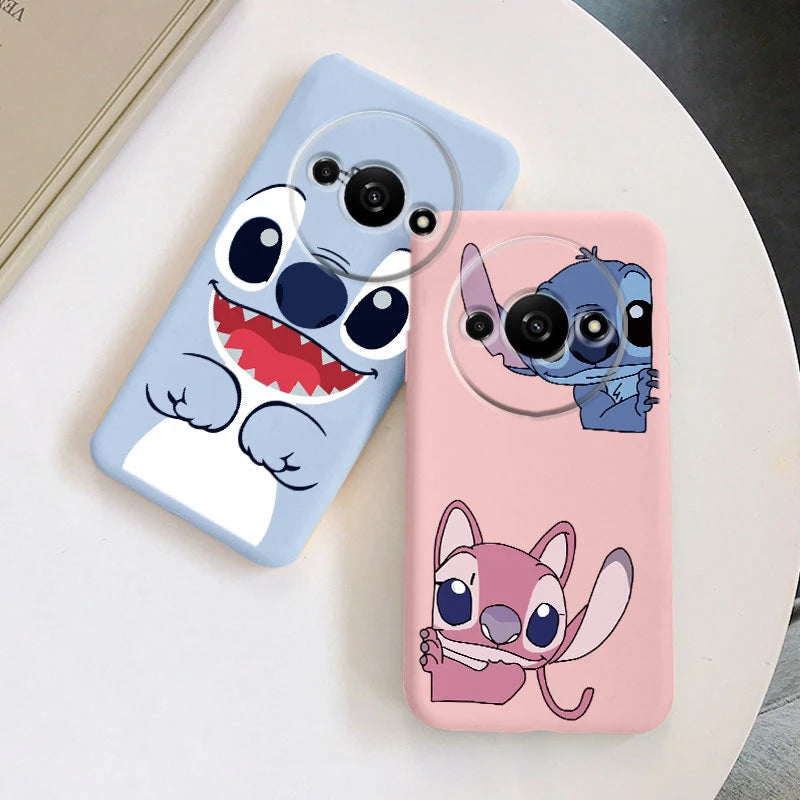 For Redmi A3 Phone Case Soft Silicone Shockproof Super cute Stitch Love?Cover For Xiaomi Redmi A3 Shell RedmiA3 A 3 Bumper Shell