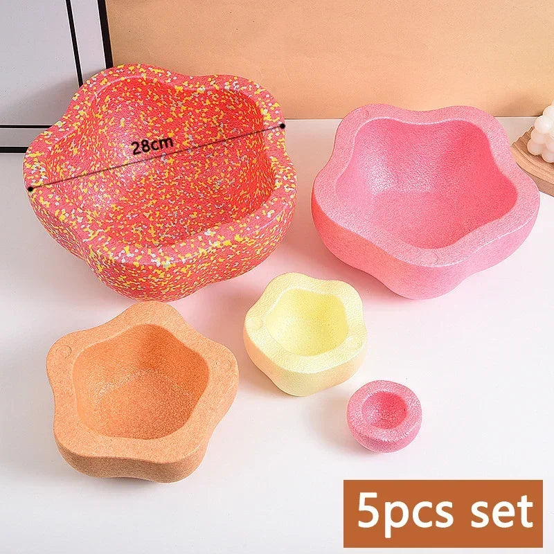 Children's Balance Training Foam Step Sensory Tube Assisted Outdoor Games Stacking Stones Flower Balance Sports Baby Toys Gifts