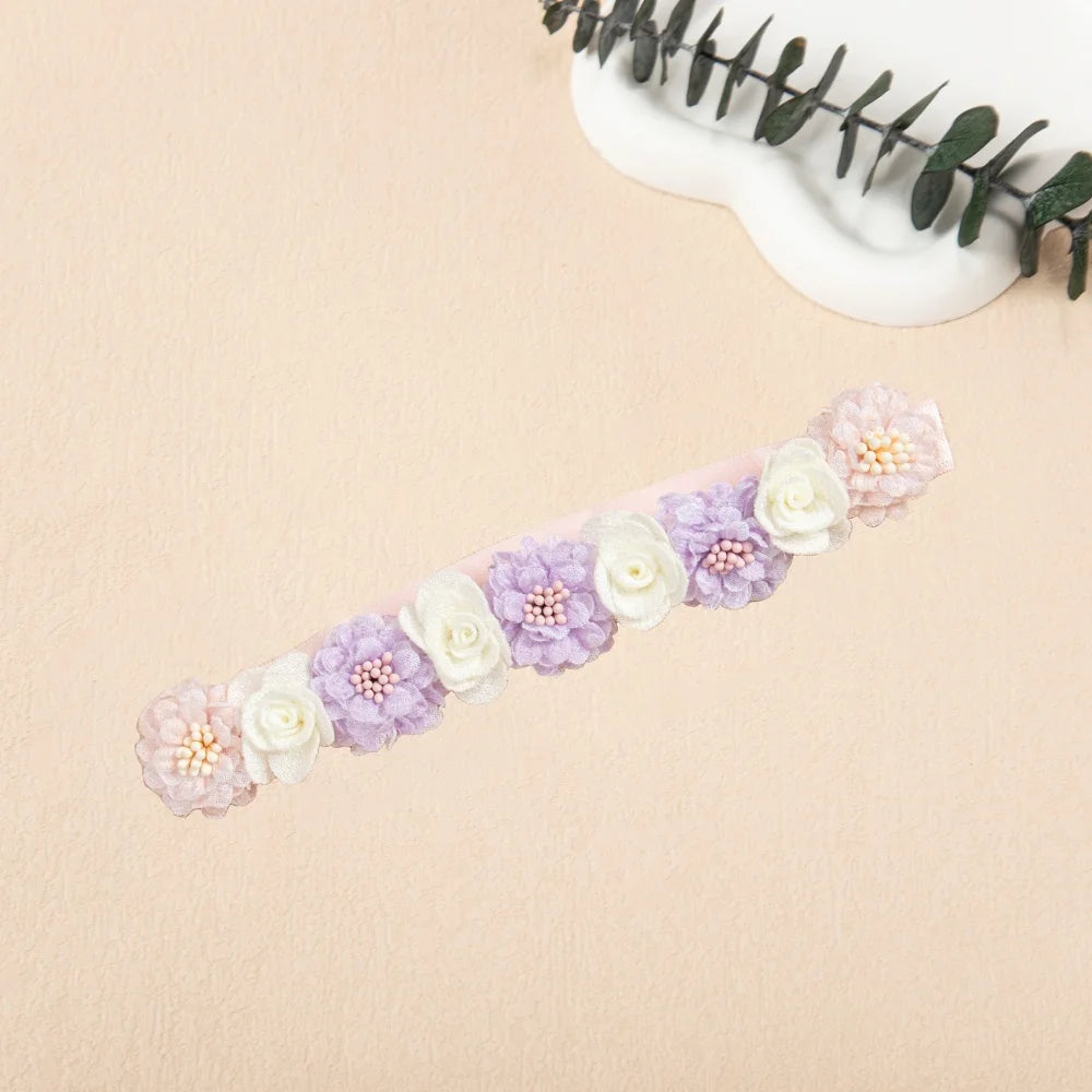 Charming Flower Baby Girl Headband Elastic Nylon Hair Band for Newborns Toddlers Soft Kids Turban Baby Hair Accessories for Girl