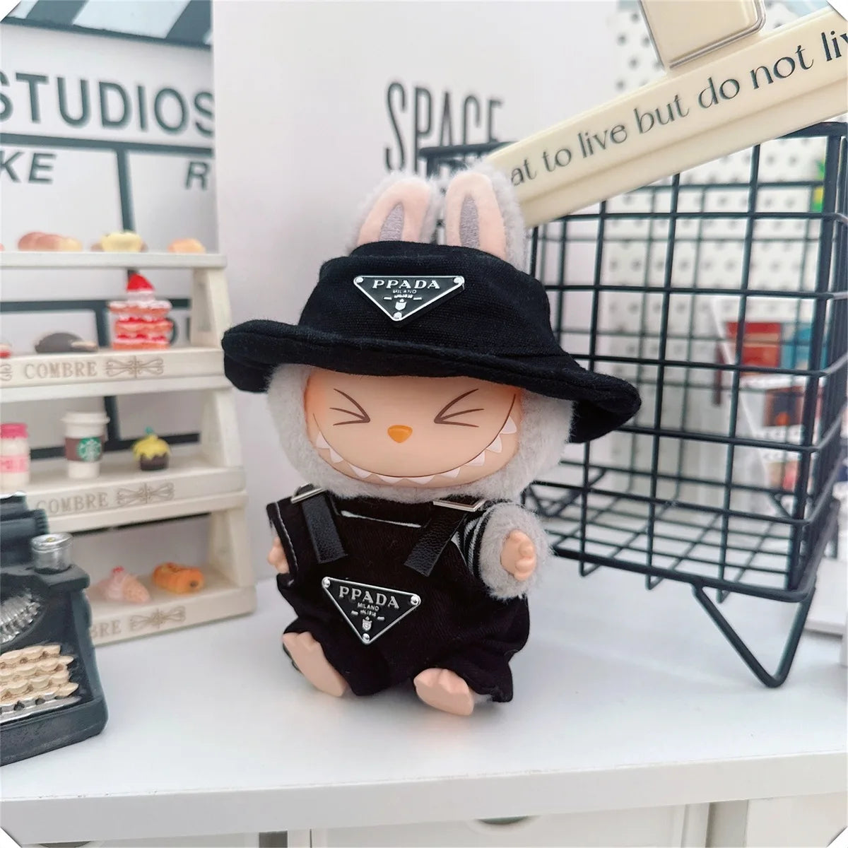 The first and second generations of Labubu only sell 17cm seated party clothes accessories inverted triangle workwear fashion