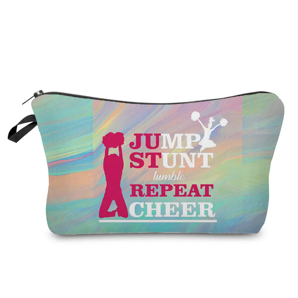 Cheerleading Girl Makeup Bag Club Gift Bag Female Portable Custom Pattern Cosmetic Bag Travel Organizer Storage Bag Toiletry Kit