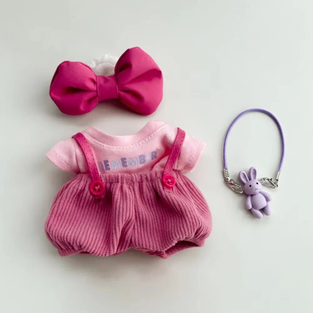 17cm labubu clothes outfit Plush doll clothes Macaron Cute Clothing DIY Kid Gift  Dog Clothes Hair accessories v1 v2 clothes