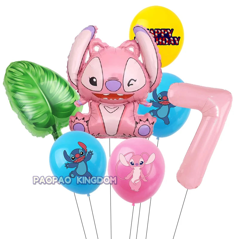 Lilo Stitch 32inch Number Foil Balloons Stitch Birthday Party Supplies Children Balloons Baby Shower Decoration Supplies