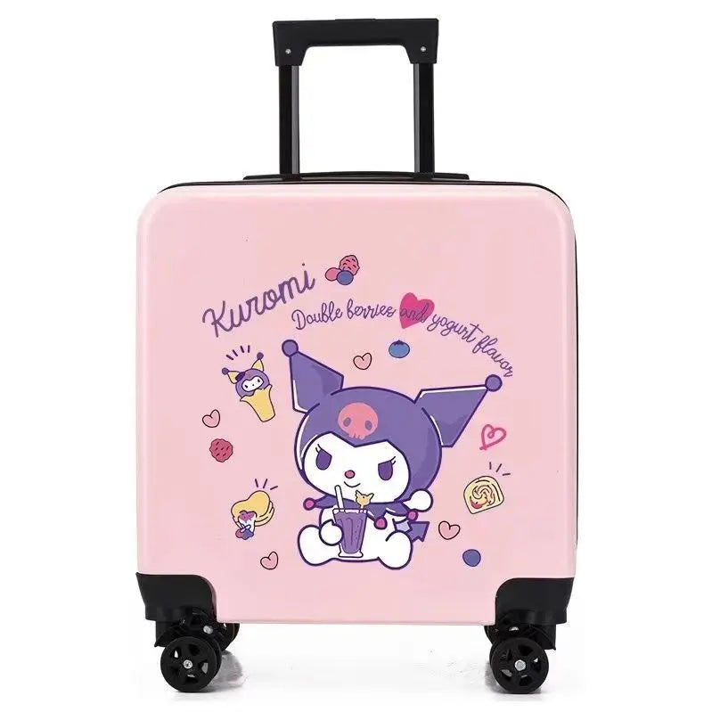 Sanrios New Child Trolley Case Cute Cartoon Kuromi Anime Hello Kittys Universal Wheel Suitcase Boy Girl Password Lock Suitcase