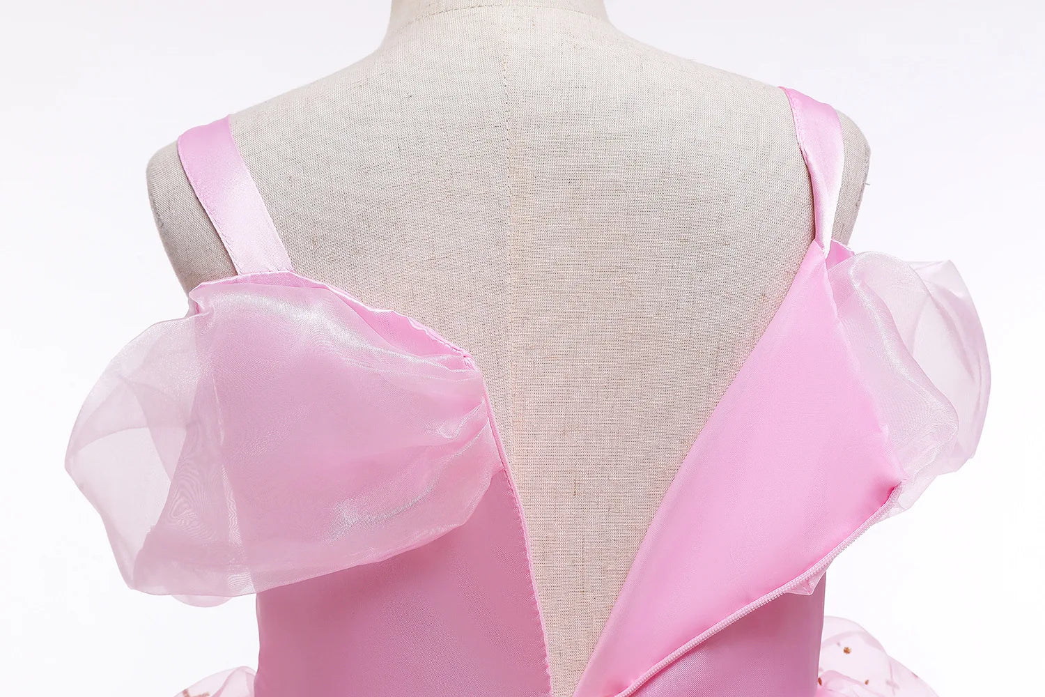 Aurora Pink Princess Dress Girl Sleeping Beauty Cosplay Costume Summer Floral Rose Print Sling Frocks 2-10 Yrs Kids Elegant Gown