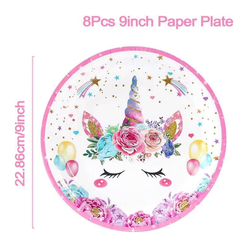 Unicorn Party Disposable Tablecloth Unicorn Birthday Party Decoration Girl Disposable Tableware Tablecloth Girls Baby Shower