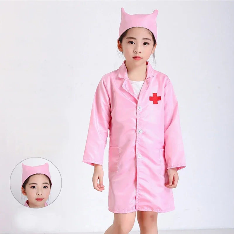 Children Doctors Nurses Kindergartens Professional Practitioners Role Dressing Performance Costume White Coat Festival Costumes