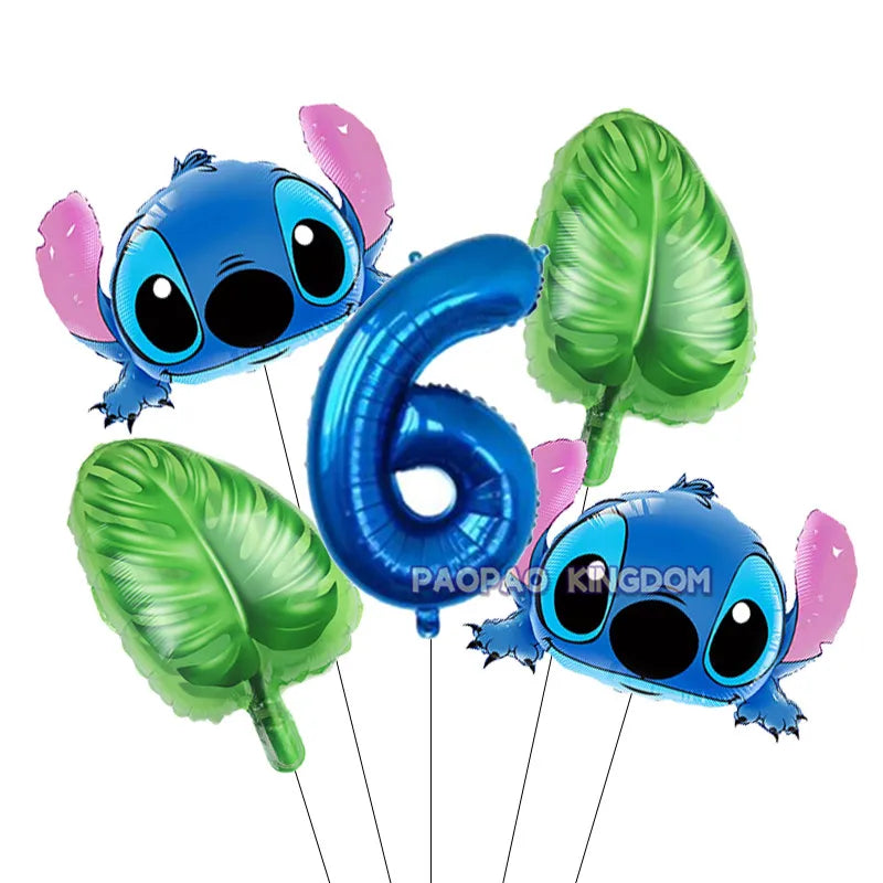 Lilo Stitch 32inch Number Foil Balloons Stitch Birthday Party Supplies Children Balloons Baby Shower Decoration Supplies