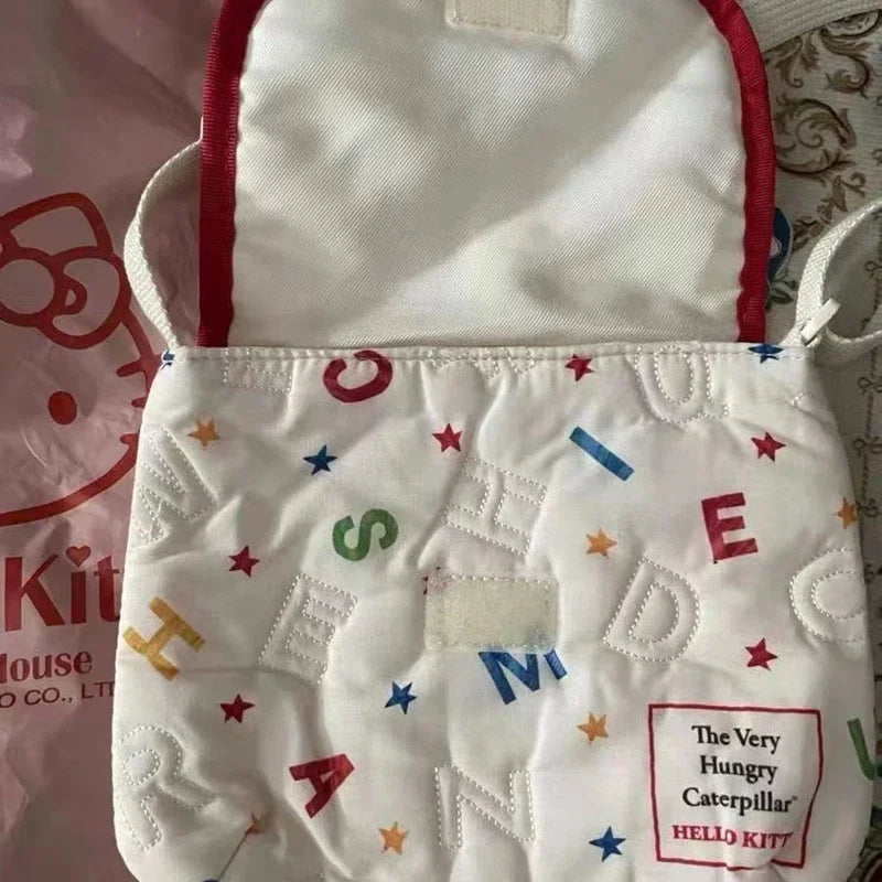 Hello Kitty Cute Bag Y2k Kawaii Anime Embroidery Versatile Tote Shoulder Bags Armpit Women'S Bag Girl Female Makeup Bags Gift