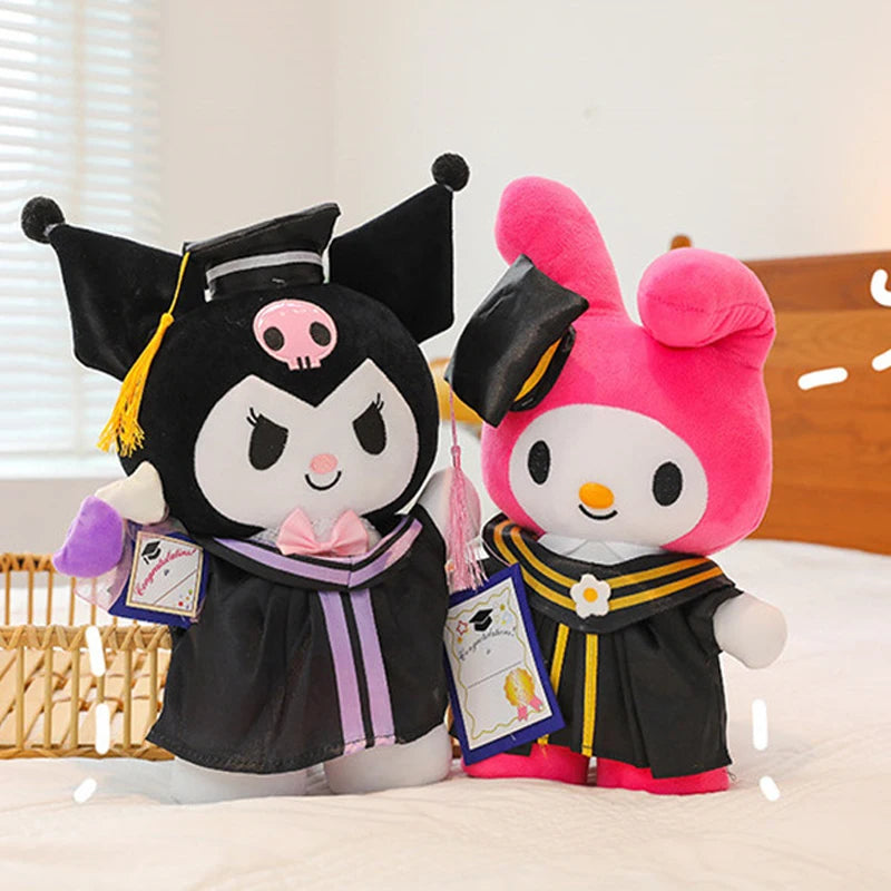 25cm Sanrio Stitch Hello Kitty Graduation Plush Toys Pochacco Soft Tuffed Animals Christmas Birthday Christmas Graduation Gifts
