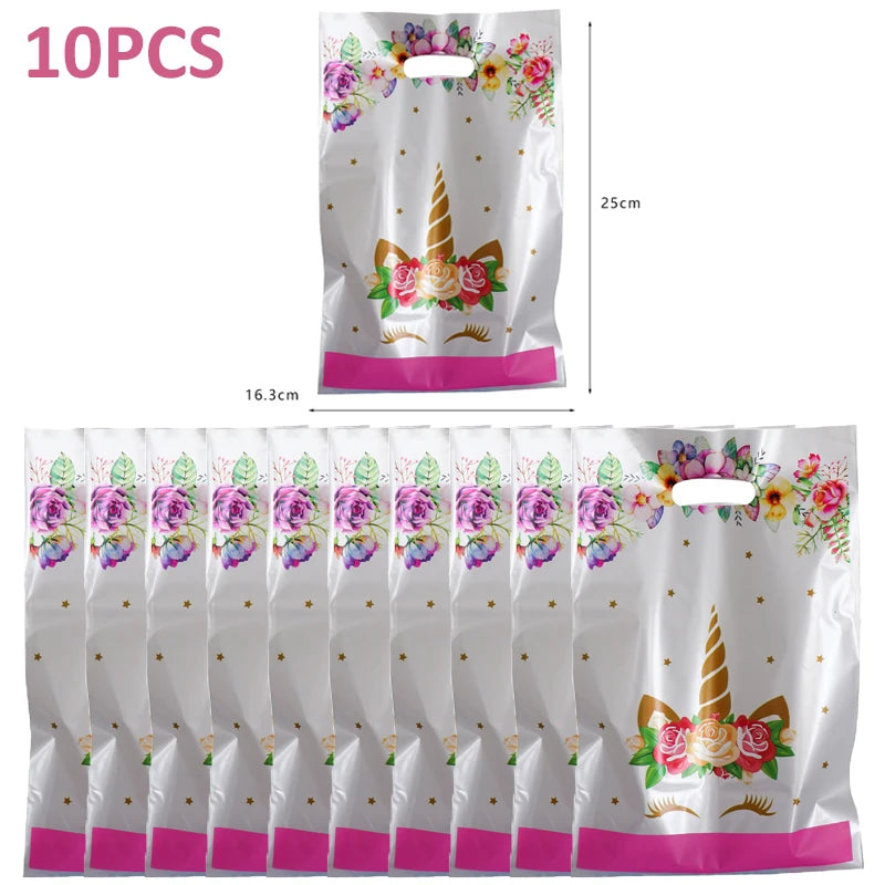 Unicorn Decoration For Birthday Girl Happy Birthday Unicorn Them Deco Kit Tableware Background Banner Balloons Supplies For Kids