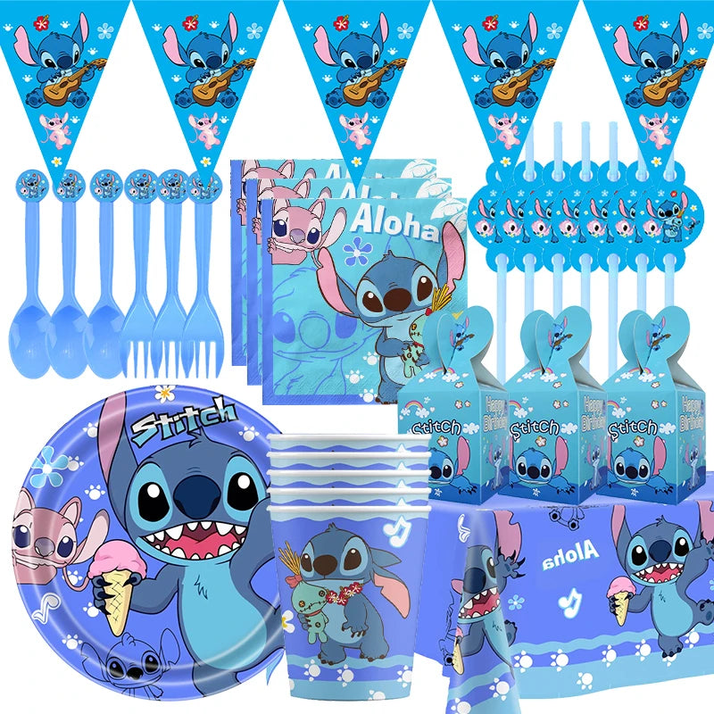 Stitch Party Supplies For Child Lilo And Stitch Birthday Party Decorations Balloons Banner Tablecloth Backdrop Tableware