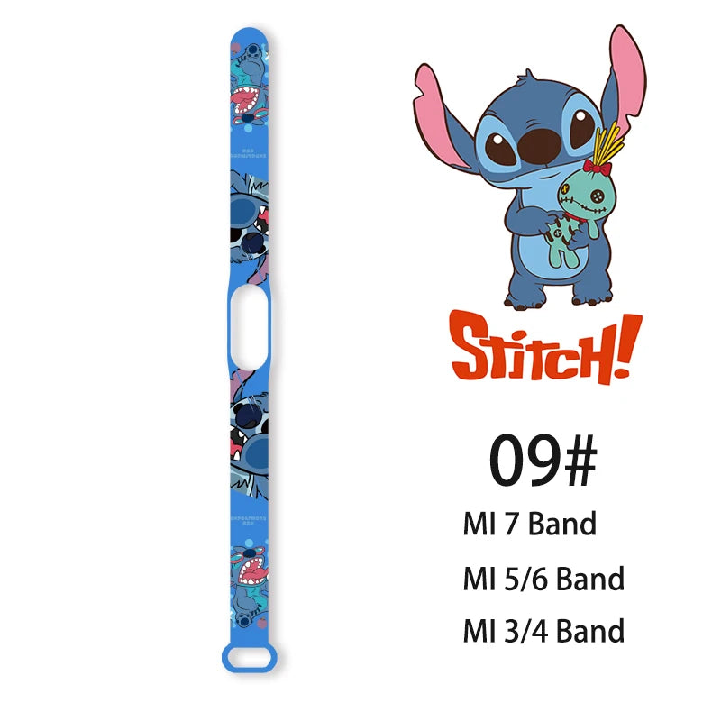 Lilo & Stitch Strap for Xiaomi Mi Band 7 bracelet Sport silicone watch wristband Miband wriststrap For Xiaomi mi band 3 4 5 6 7