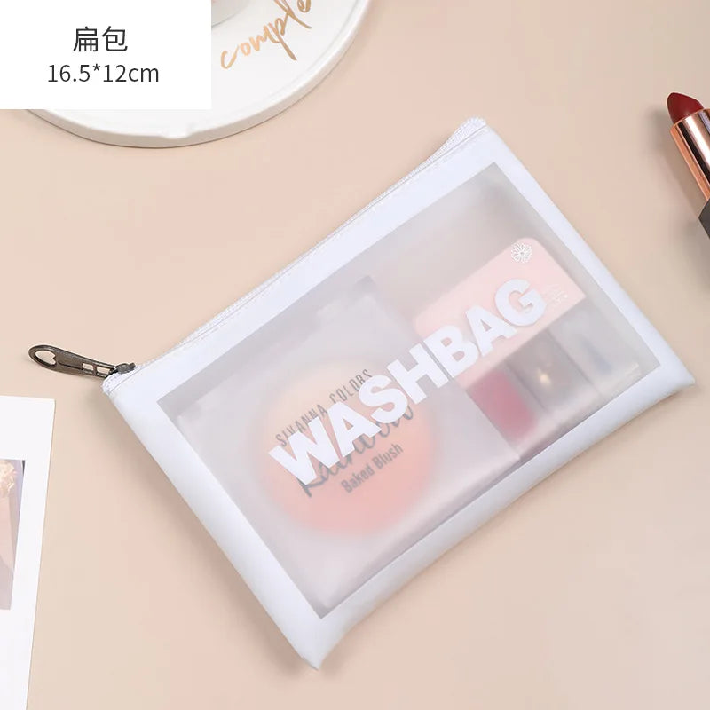 Makeup Beauty Wash Organizer Toiletry Pouch Storage Kit Bath Case Women Travel Pink White Make Up Bags Girl Cosmetic Bag