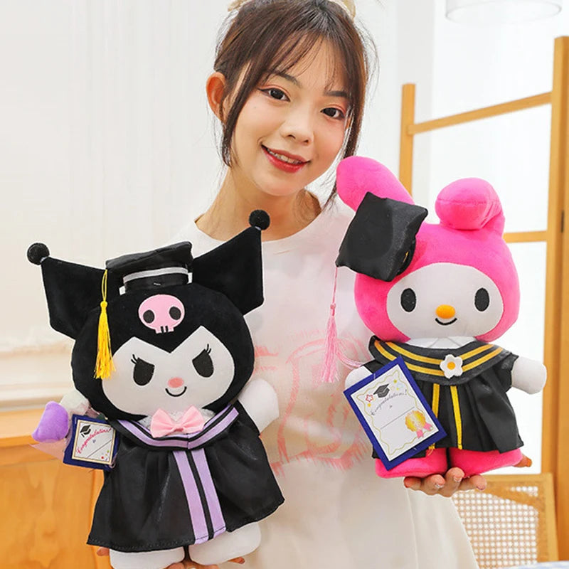 25cm Sanrio Stitch Hello Kitty Graduation Plush Toys Pochacco Soft Tuffed Animals Christmas Birthday Christmas Graduation Gifts