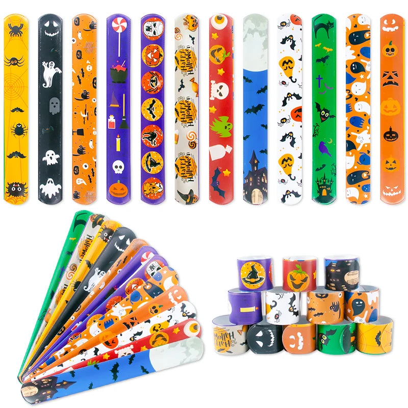 10pcs Cartoon Birthday Party Clap Circle Toy Kids Birthday Party Slap Bracelet Mermaid Dinosaur Unicorn Theme Party Gift