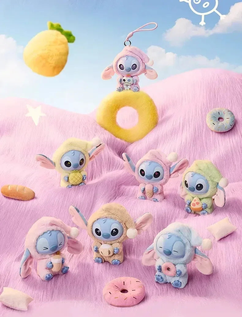 Miniso New Stitch Eat Some Thing Before Sleep Series Vinyl Blind Box Bag Pendant Cute Plush Doll Mystery Box Toy Surprise Gifts