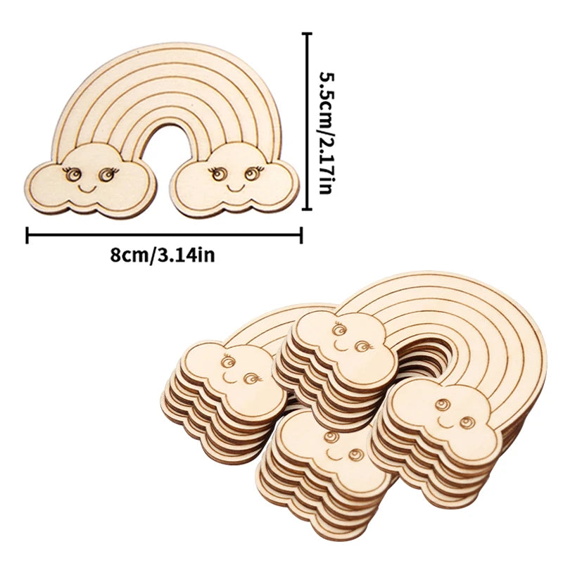 10pcs Unicorn Wooden Crafts DIY Painting Wood Slices Ornaments For Unicorn Birthday Party Decoration Kids DIY Gifts Supplies