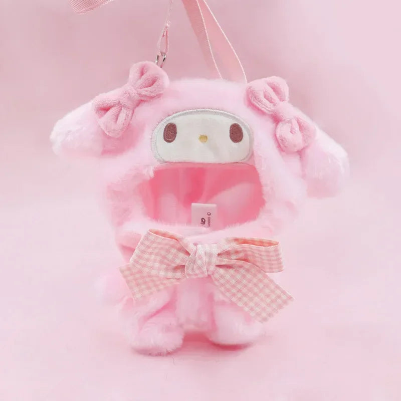Sanrio Doll Clothes Head Covering Kawaii Anime Hello Kitty Kuromi Melody Cinnamoroll Clothing Cute Labubu Plush Clothes Gift