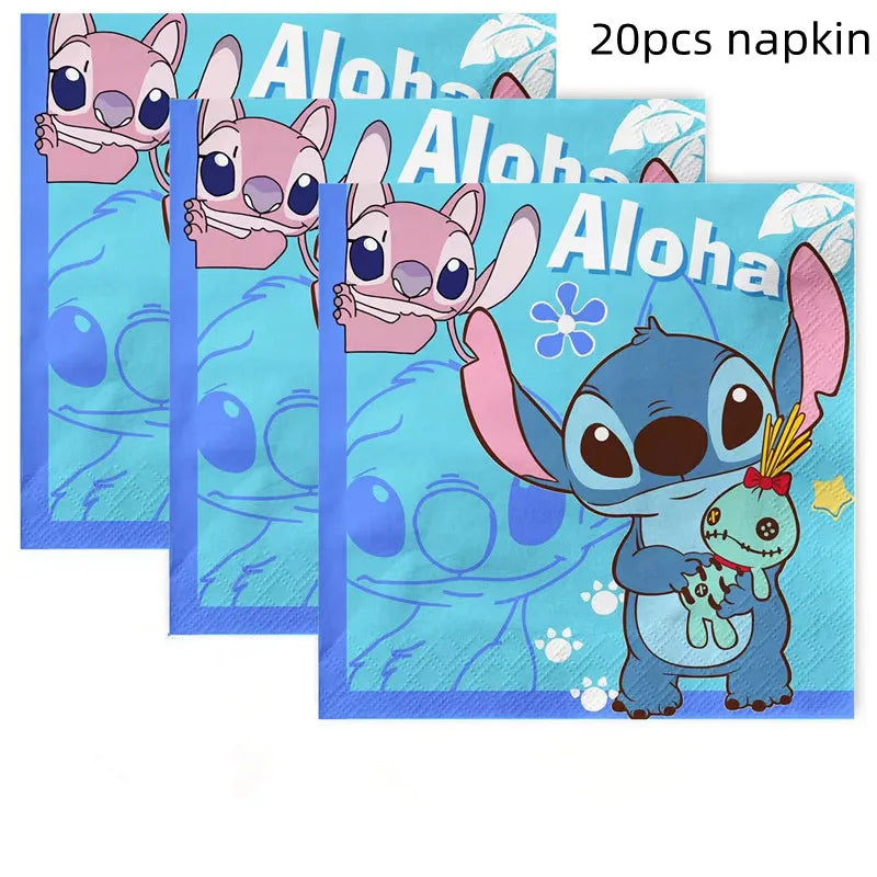 Lilo Stitch Party Supplies Paper Cup Plate Balloon Tablecloth Cake Toppers For Kid Boy Birthday Party Decoration Baby Shower