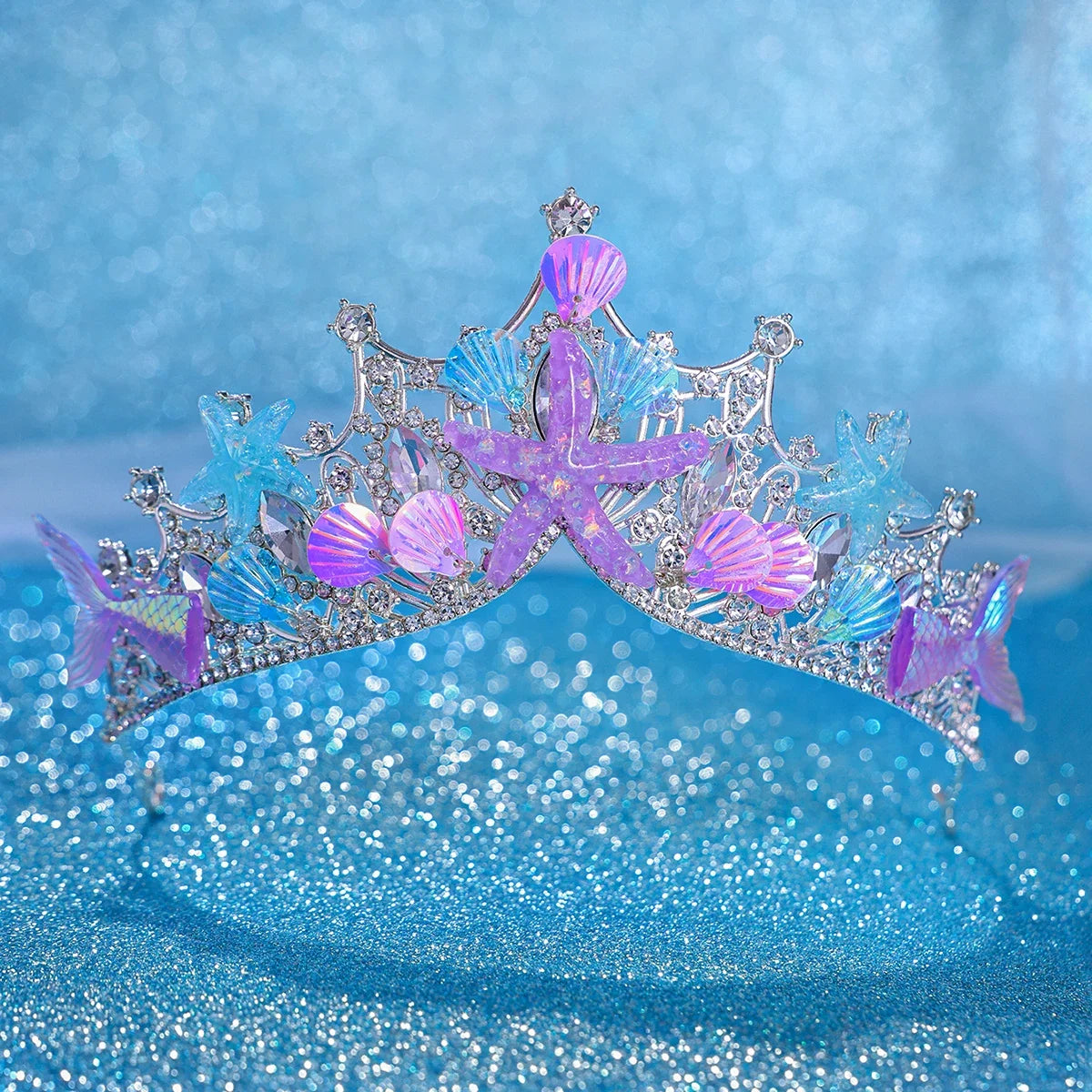 Colored seashells Party Crown Headband Mermaid Tail Hat Photo Props for Girl Birthday Party Mermaid Hair Accessories