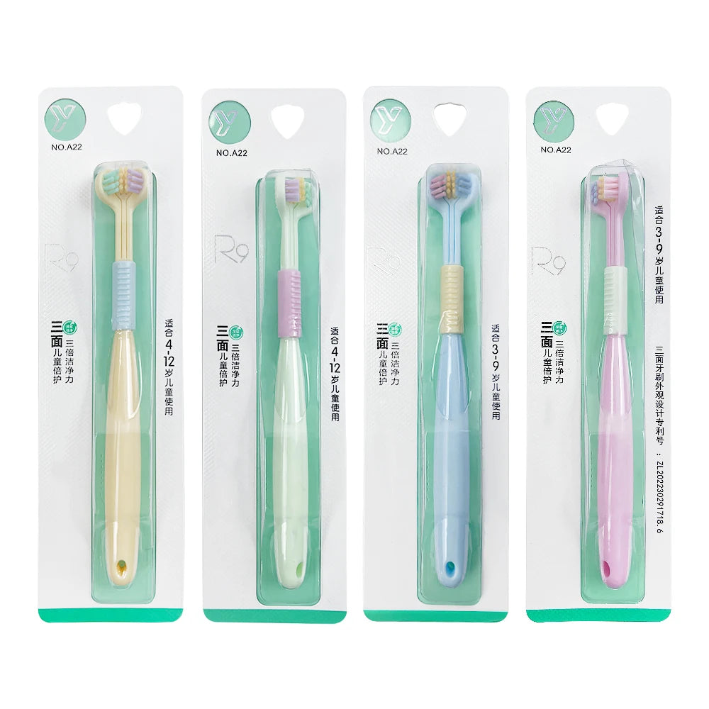 2 Pcs Children'S 3d Soft Bristled U-Shaped Three Sided Toothbrush For 360 Degree Deep Oral Cleaning Teeth Care For Boys Girls