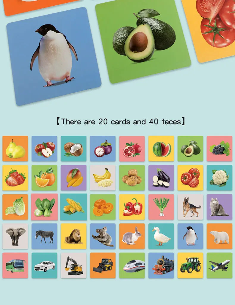 Children's Memory Card Game - Educational Matching Puzzle Toy for Cognitive Development Early Learning Brain Training