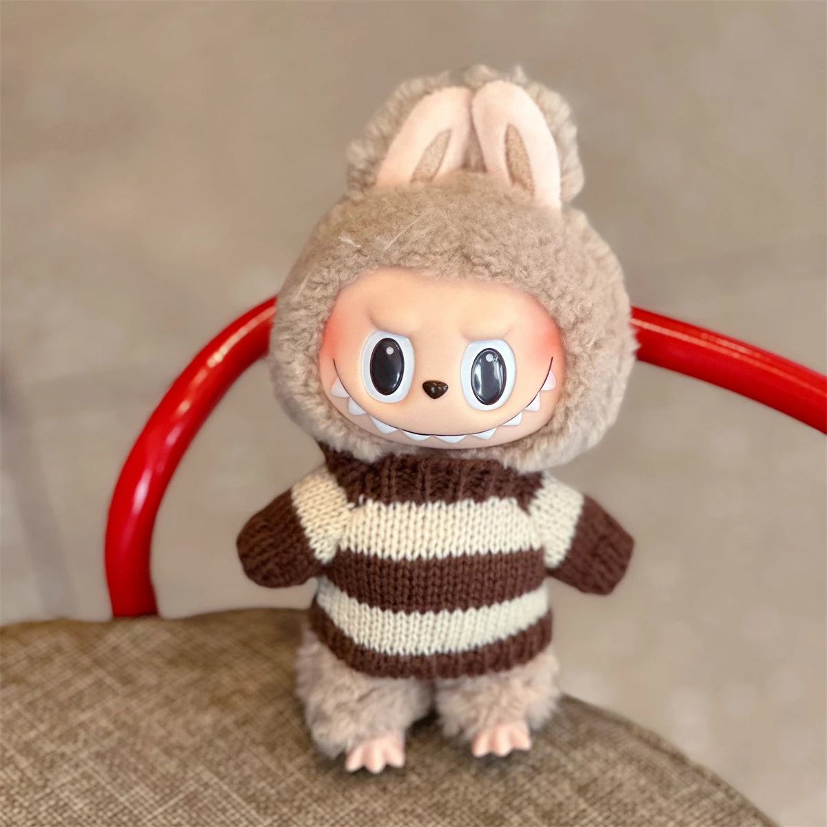 17cm Mini Plush Doll'S Clothes Outfit Accessories For Korea Kpop Exo Labubu Idol Striped clothes eyes shoes suit Clothing Gift