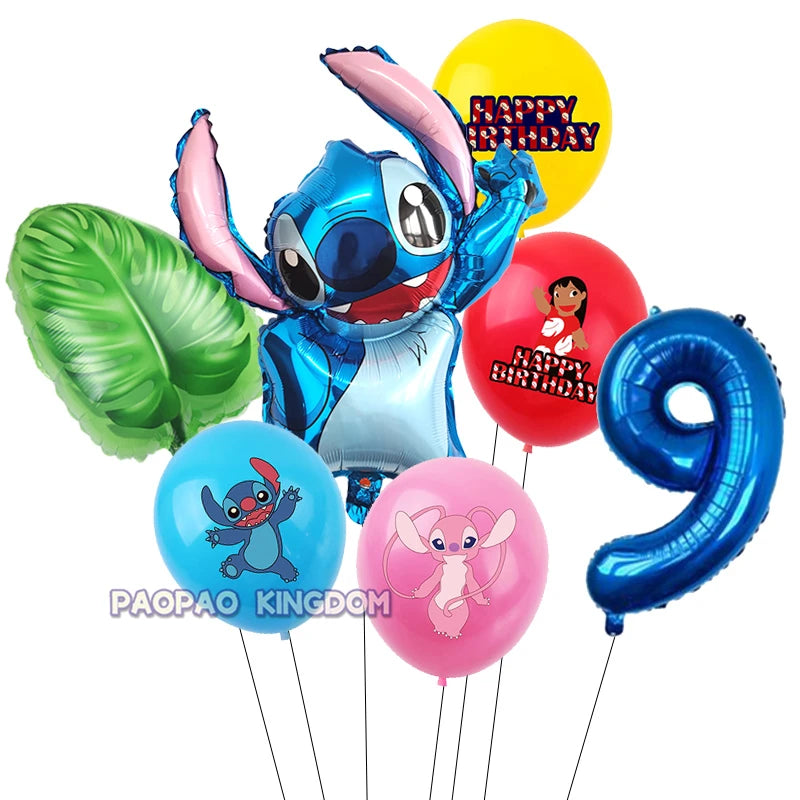Lilo Stitch 32inch Number Foil Balloons Stitch Birthday Party Supplies Children Balloons Baby Shower Decoration Supplies