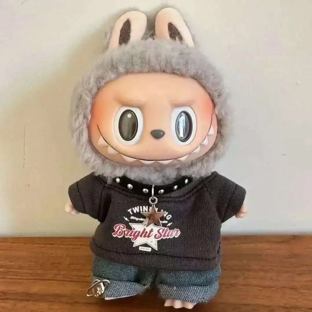 17cm labubu clothes outfit Plush doll clothes Macaron Cute Clothing DIY Kid Gift  Dog Clothes Hair accessories v1 v2 clothes