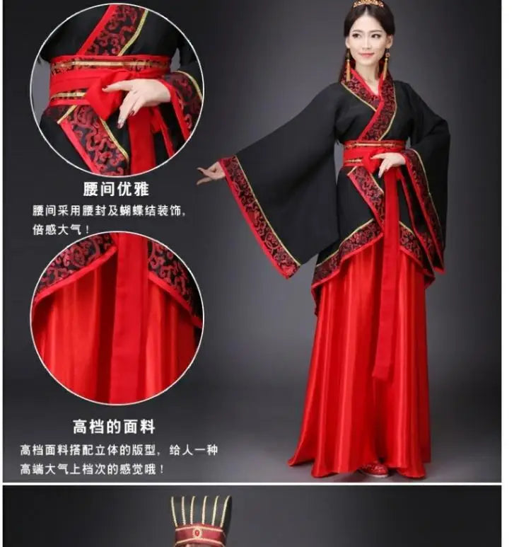 Long Sleeves Hanfu Long Dress Patchwork Ancient Style Chinese Traditional Costumes Performance Skirt Cheongsam Chinese Tang Suit