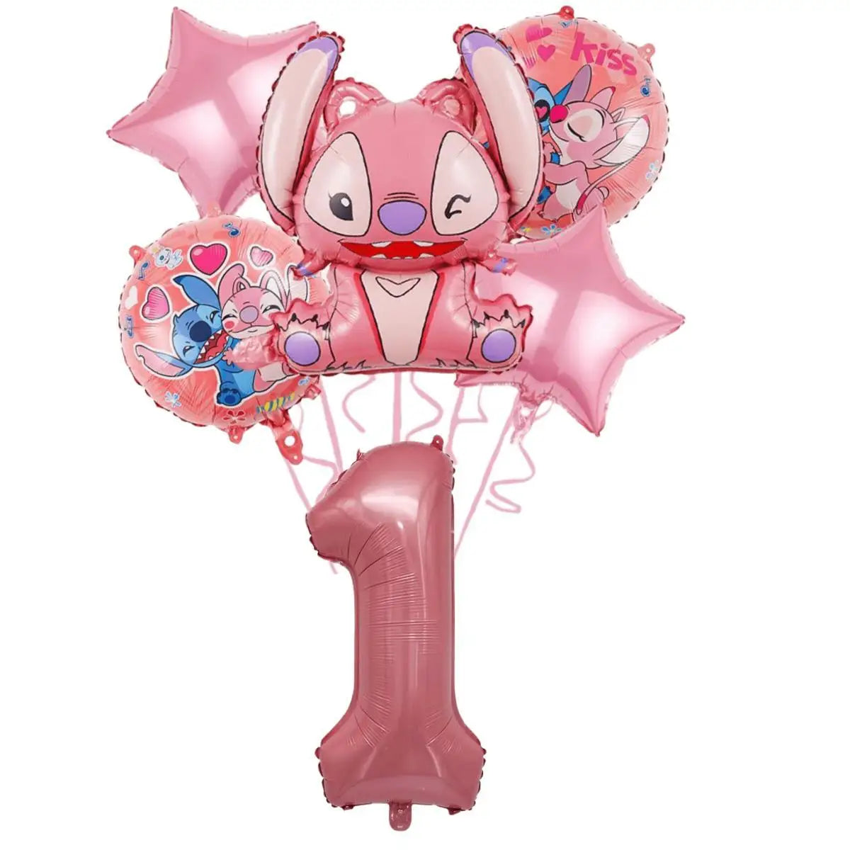 New Lilo&Stitch Birthday Party Supplies Baby Shower Girl's Favorite Digital Cartoon Balloon Set Backdrop Holiday DIY Decoration