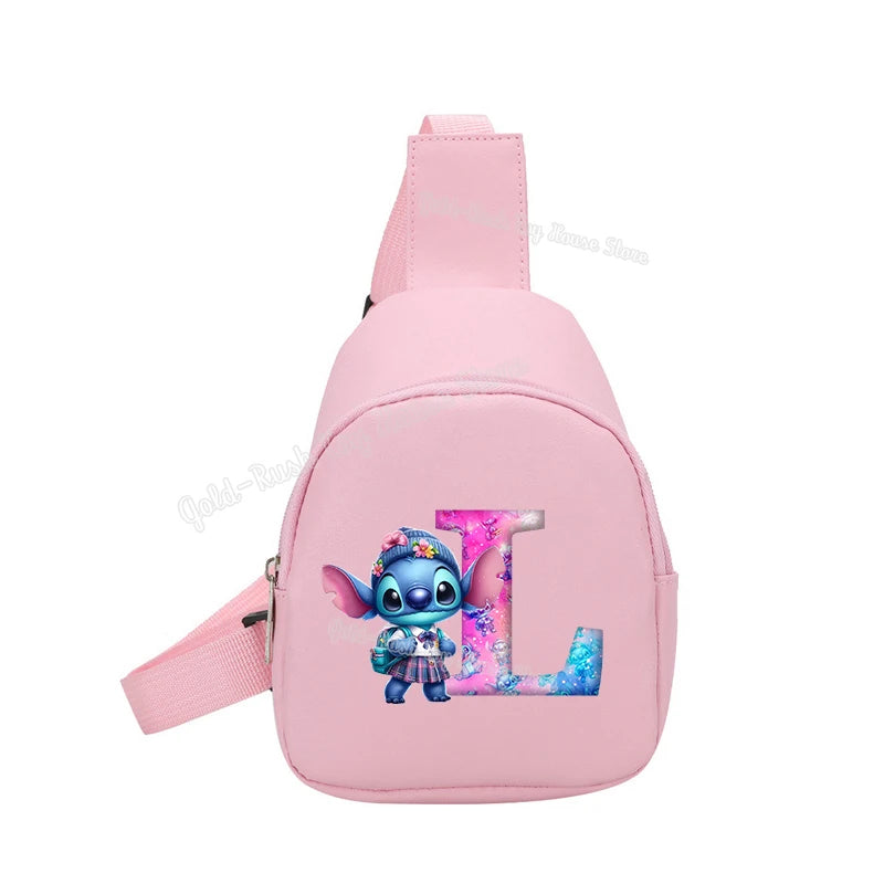 Cartoon Lilo&stitch Pu Chest Bag Mini Outdoor ShoulderBag Boy Girl Satchel Bags Costume Accessories Students Crossbady Bag Purse