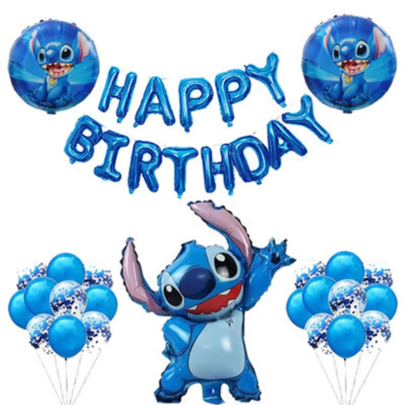 Lilo & Stitch Birthday Decorations Pink Girls Paper Cups Plates Napkins Cake Topper Tableware Set Balloons Decor Party Supplies