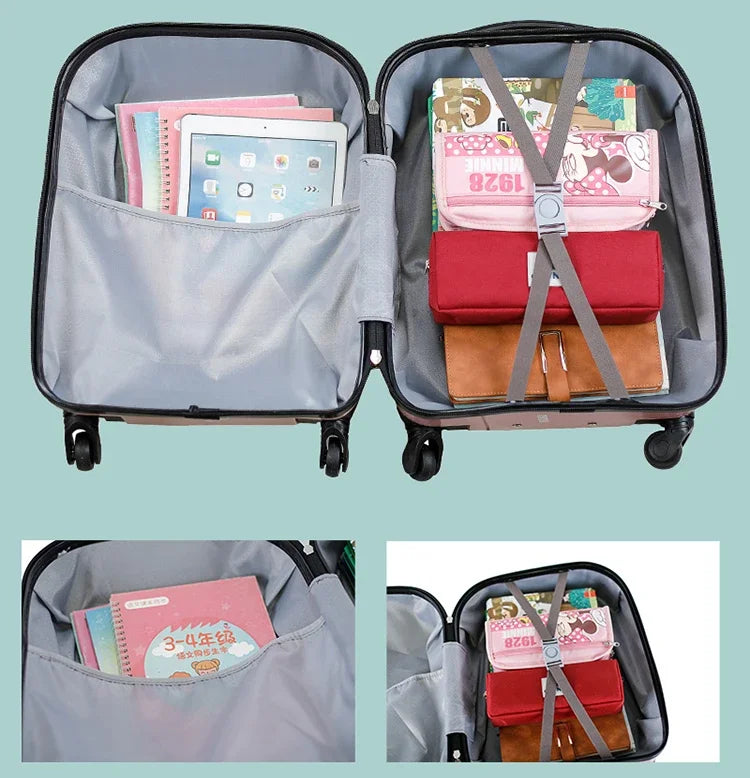 XQ kids travel suitcase 18-inch carry ons luggage trolley case for girls boys gift cabin rolling luggage spinner cute Cartoon