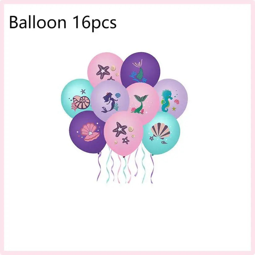 Mermaid Birthday Party Decorations Mermaid Theme Tableware Hanging Banner Candy Box Banner Party Decoration Supplies For Kids