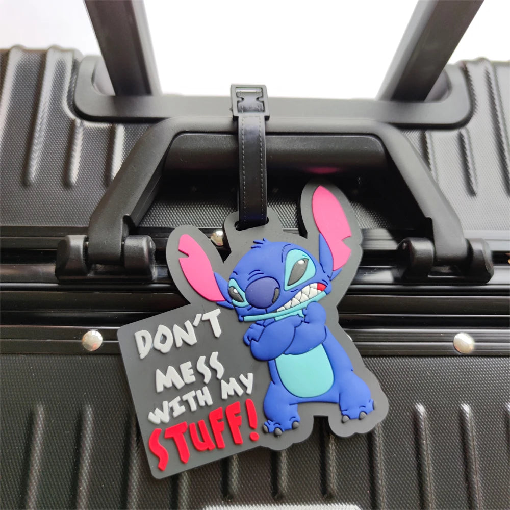 Don't mess with my stuff!Cartoon Stitch Luggage Tag Suitcase Name Address Label