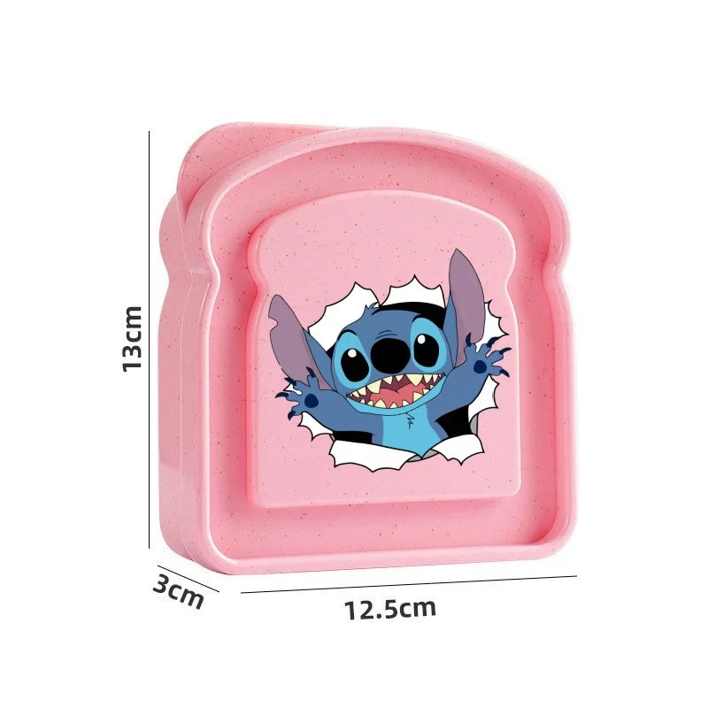Stitch Sandwich Containers Lunch Box Toast Storage Box with Lid Portable Food Storage Case Reusable Microwave Lunch Case Gifts