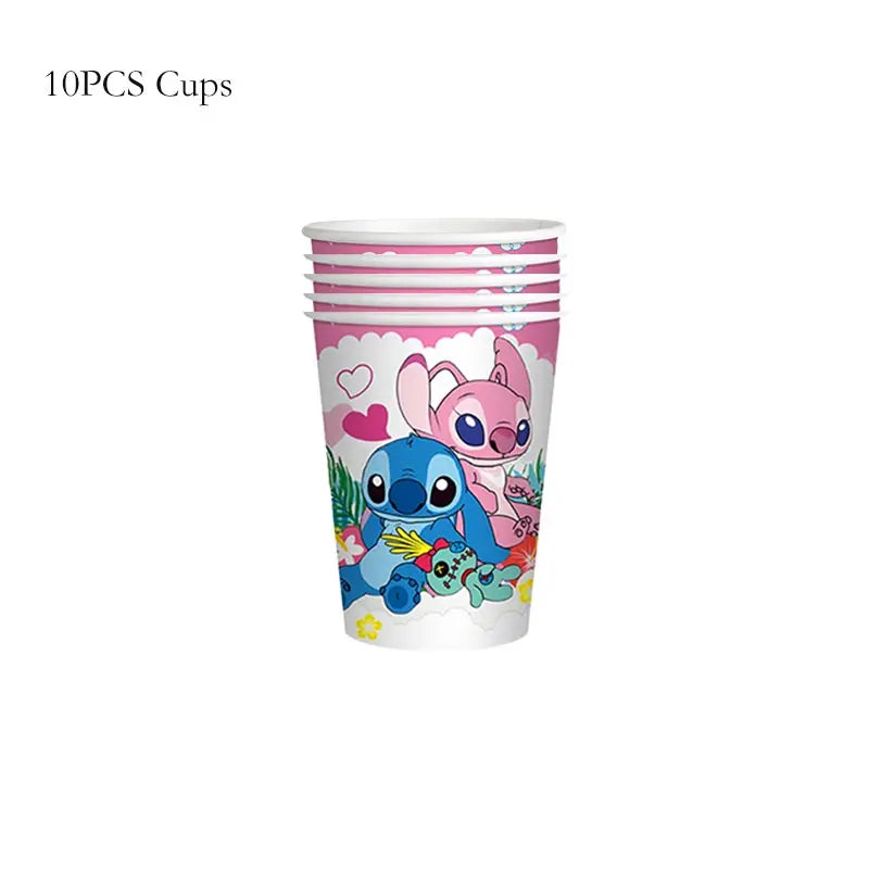 Stitch Birthday Party Supplies Stitch Tableware Set Balloons Backdrop Banner Plates Napkins Tablecloth Birthday Theme Stitch