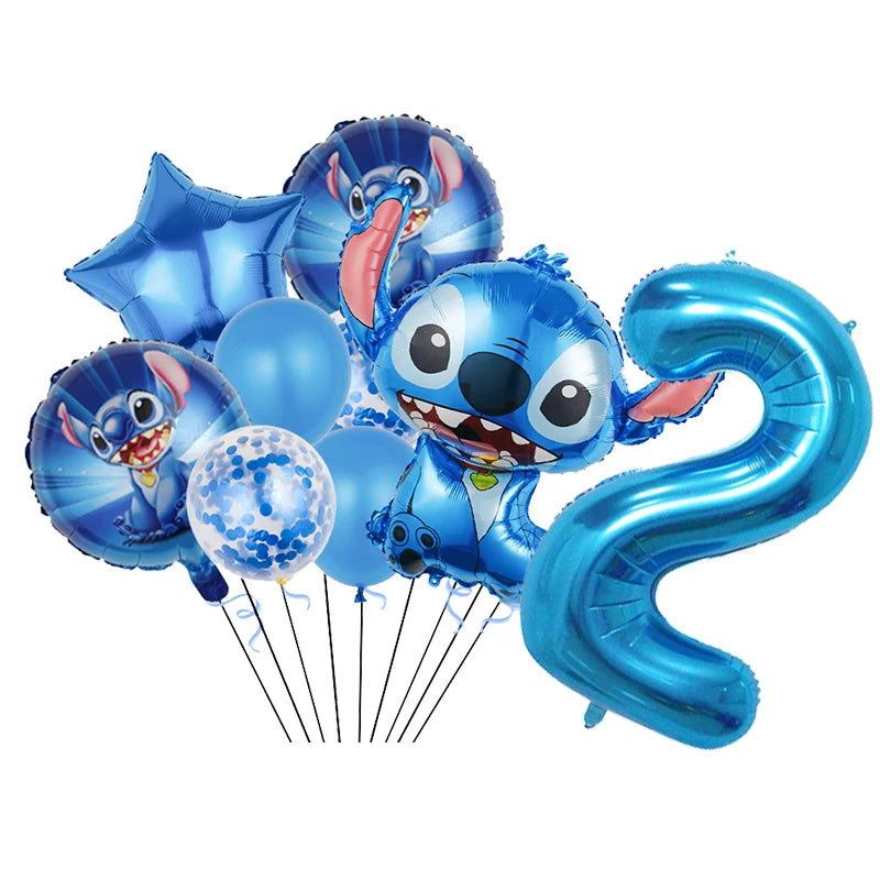 Stitch Decoration Birthday Girl Boy Tableware Set Tablecloth Candy Bag Foil Balloon Backdrop Kids Lilo and Stitch Party Supplies