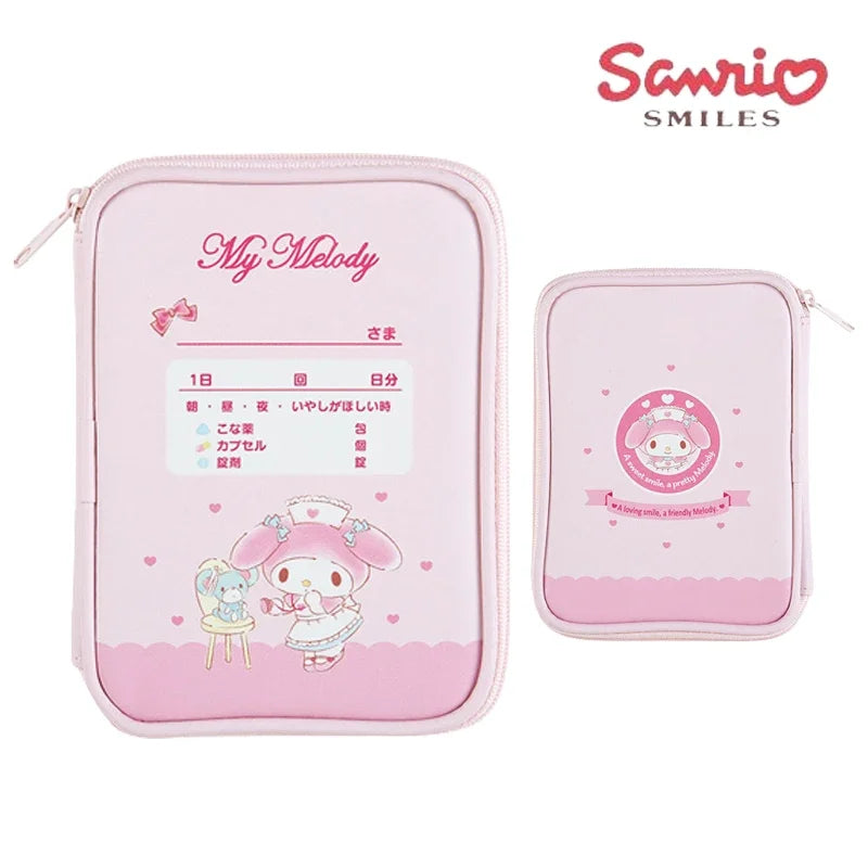 Sanrio Hello Kitty Medicine Bag Mini Cartoon Cosmetic Bags Portable First Aid Kit Home Outdoor Travel Treatment Storage Packs