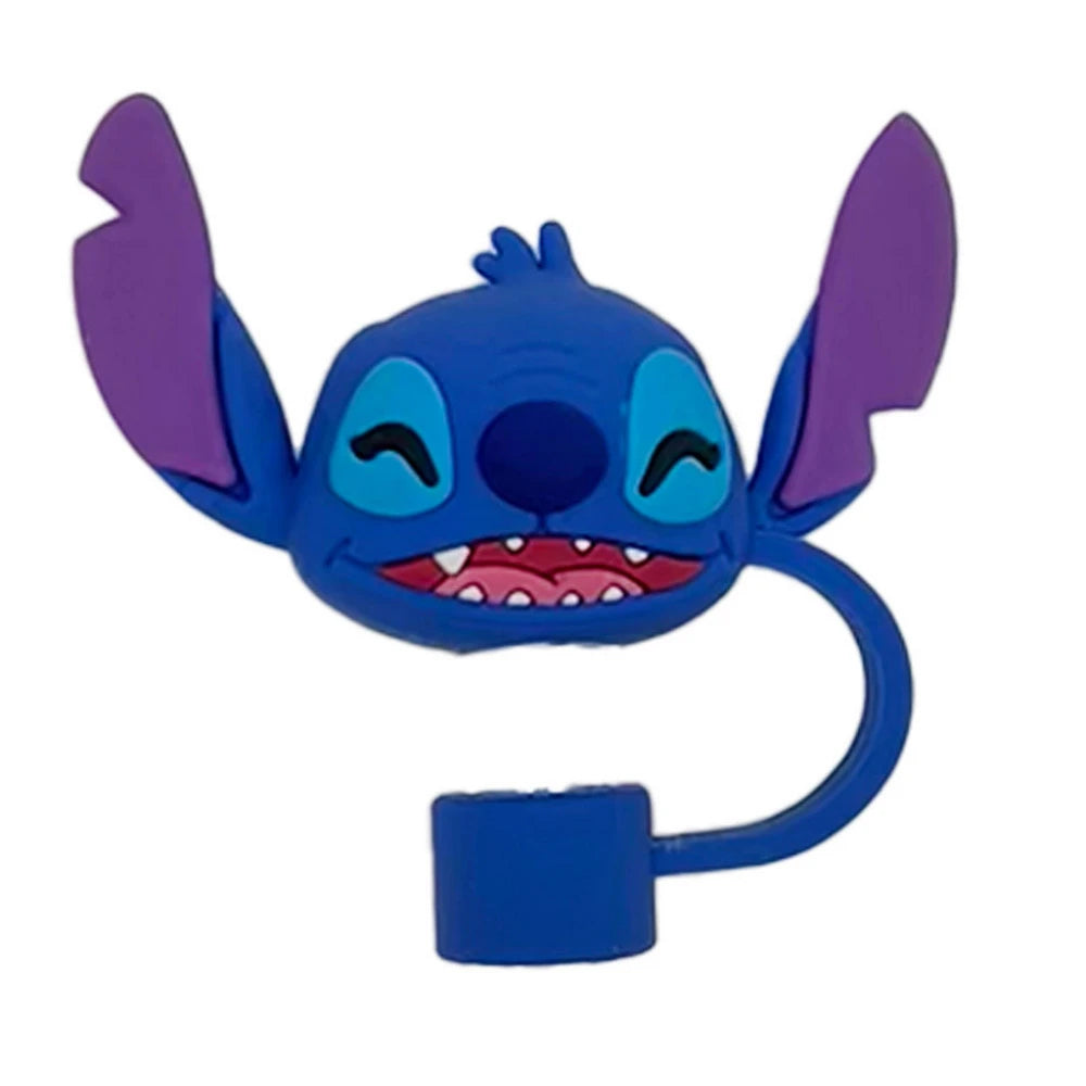 MINISO 1-7pcs 3D Stereo Stitch Straw Cover Cap 10MM Drink Straw Plug Reusable Fit Cup Accessories Straw Cap Charms Pendant Gift