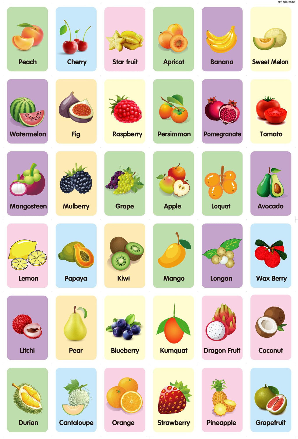 36Pcs Kids Cognition Card Shape Animal Color Teaching Baby English Learning Word Card Education Toys Montessori Material Gift