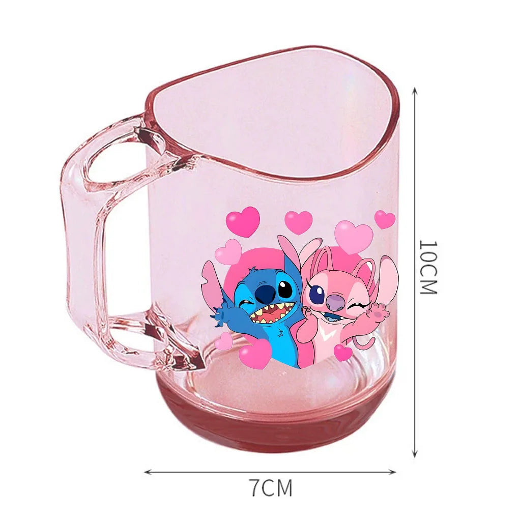 Stitch Lilo and Stitch animation peripheral cartoon printed transparent resin mouthwash and toothbrush cup anti-fall water cup