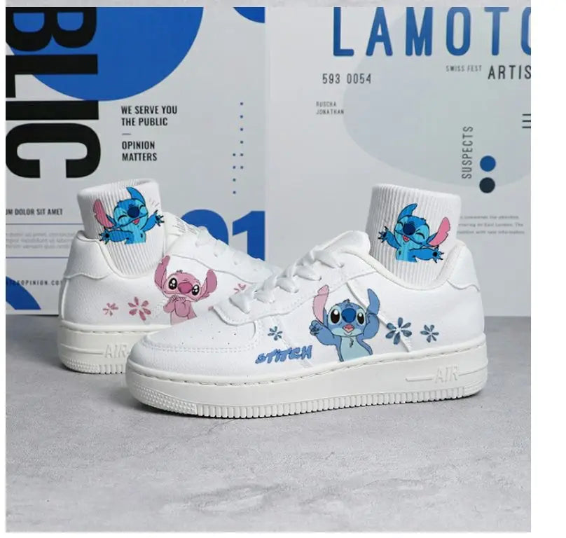 Lilo & Stitch Sneakers Kawaii Cartoon Shoes Sock Little Monster Pattern Shoes Fashion Casual Sport High and Low Top Shoes